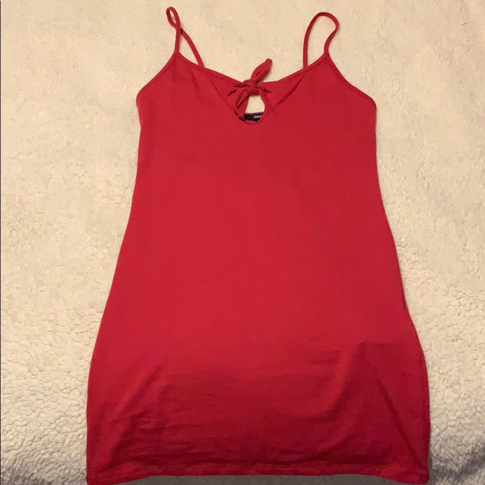 Red mini dress